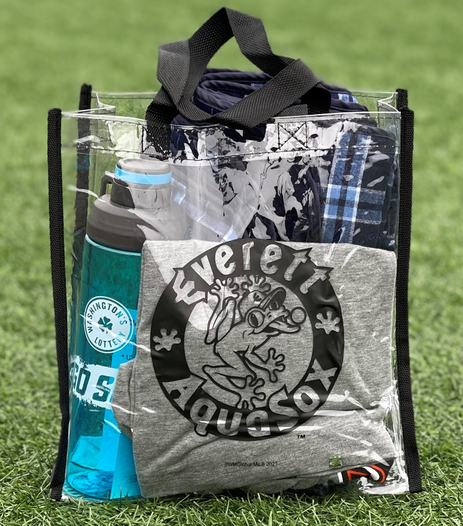 Everett AquaSox Clear Zippered Tote Bag Everett AquaSox Official