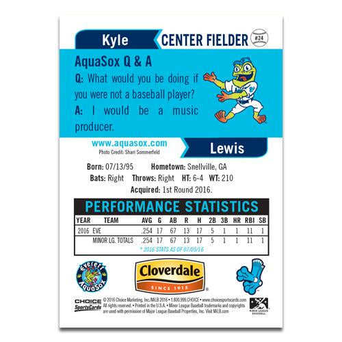 Everett AquaSox 2016 Baseball Card Set - Featuring KYLE LEWIS